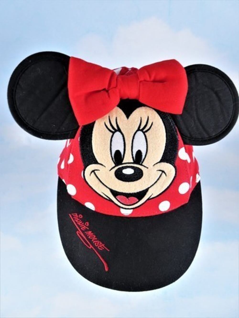 Disneyland Toddler Minnie Mouse Cap Hat W Ears Cotton Polka-Dots Bow Size 2-5